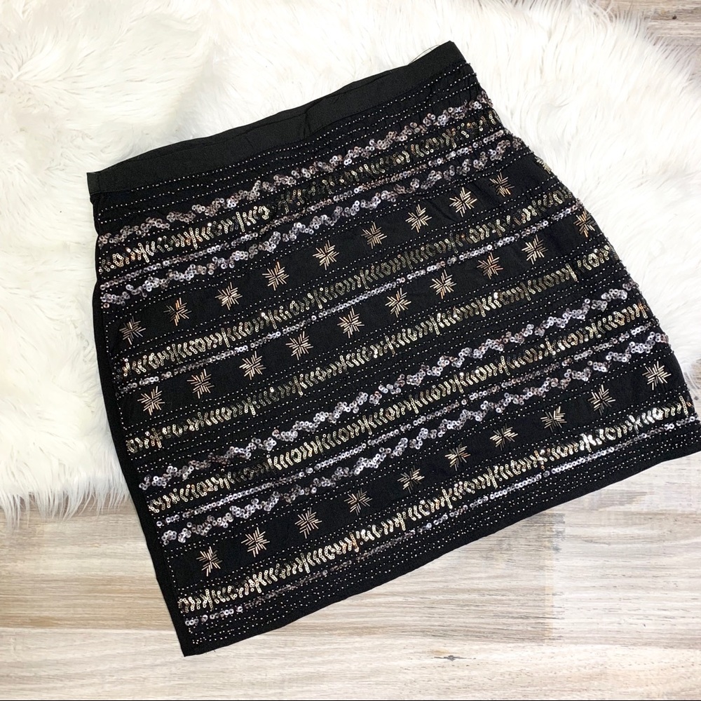 Alya Francesca’s Roxie Black Sequin Mini Skirt - Picture 1 of 6